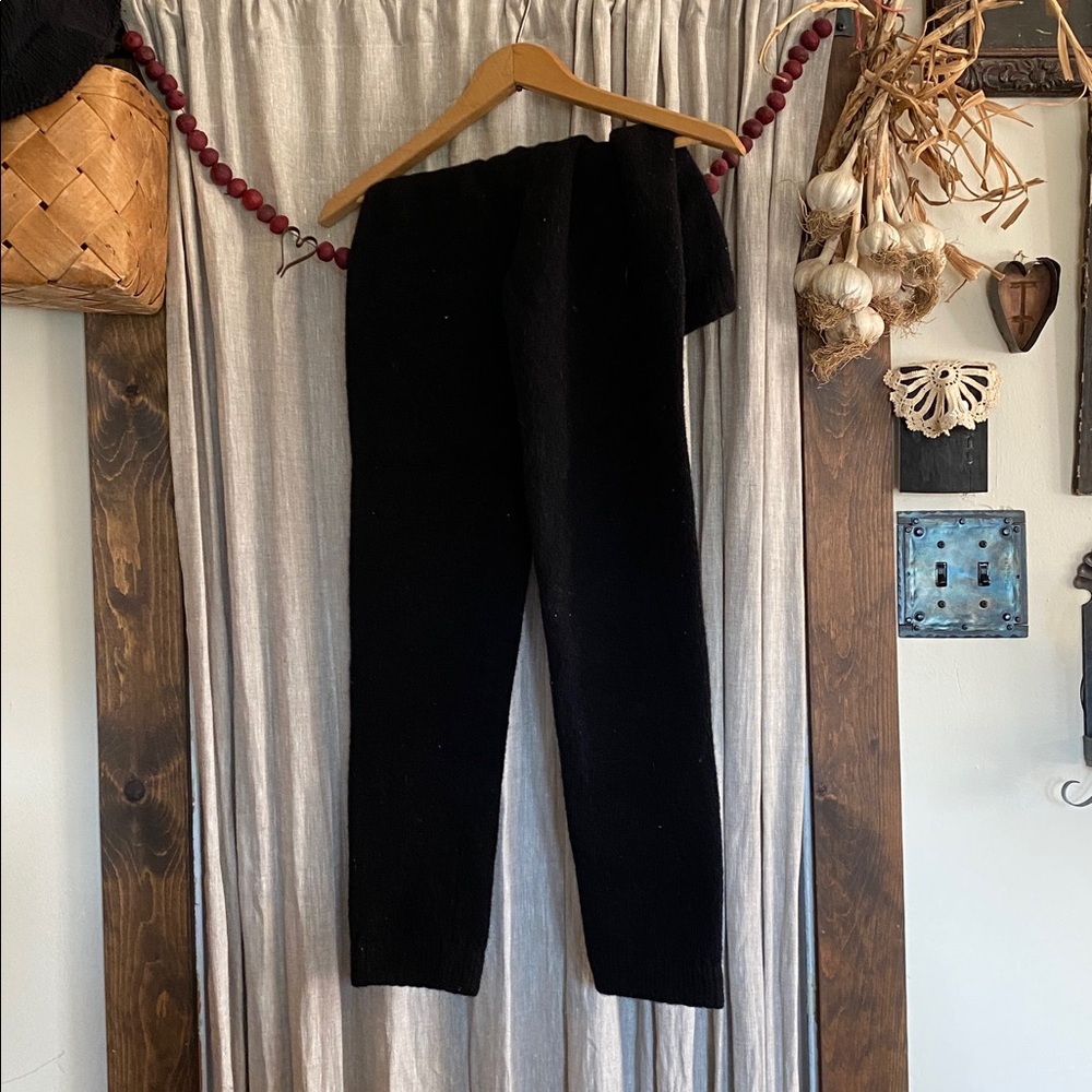 100% organic wool pants classic black